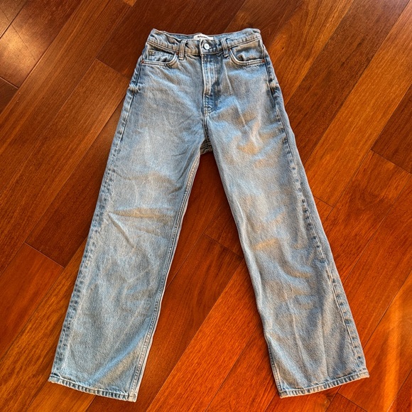 Reformation Denim - reformation Wilder high-rise wide leg cropped jeans - size 24